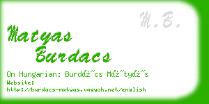 matyas burdacs business card